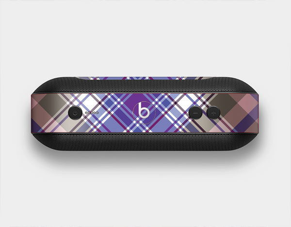 The Gray & Purple Plaid Layered Pattern V5 Skin Set for the Beats Pill Plus