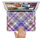 The Gray & Purple Plaid Layered Pattern V5 Skin Set for the Apple MacBook Pro 15" with Retina Display