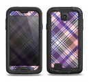 The Gray & Purple Plaid Layered Pattern V5 Samsung Galaxy S4 LifeProof Fre Case Skin Set