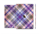 The Gray & Purple Plaid Layered Pattern V5 Skin Set for the Apple iPad Air 2
