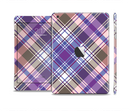 The Gray & Purple Plaid Layered Pattern V5 Full Body Skin Set for the Apple iPad Mini 2