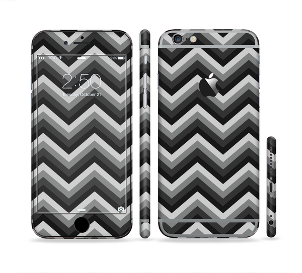 The Gray Toned Layered CHevron Pattern Sectioned Skin Series for the Apple iPhone 6 Plus