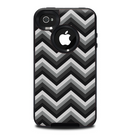 The Gray Toned Layered CHevron Pattern Skin for the iPhone 4-4s OtterBox Commuter Case