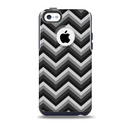 The Gray Toned Layered CHevron Pattern Skin for the iPhone 5c OtterBox Commuter Case