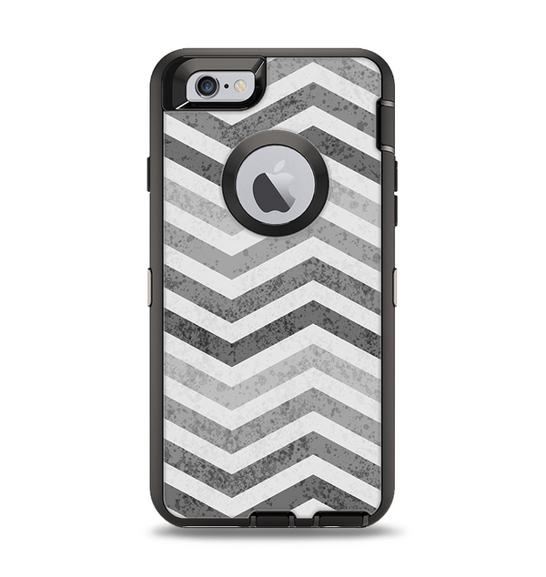 The Gray Toned Wide Vintage Chevron Pattern Apple iPhone 6 Otterbox Defender Case Skin Set