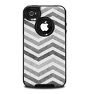 The Gray Toned Wide Vintage Chevron Pattern Skin for the iPhone 4-4s OtterBox Commuter Case