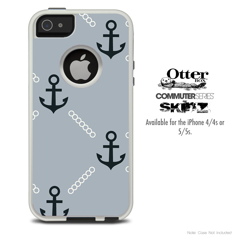 The Gray Vintage Anchor Skin For The iPhone 4-4s or 5-5s Otterbox Commuter Case
