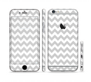 The Gray & White Chevron Pattern Sectioned Skin Series for the Apple iPhone 6 Plus