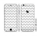 The Gray & White Chevron Pattern Sectioned Skin Series for the Apple iPhone 6s Plus