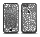 The Gray & White Floral Sprout Apple iPhone 6/6s LifeProof Fre Case Skin Set