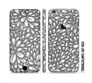 The Gray & White Floral Sprout Sectioned Skin Series for the Apple iPhone 6s Plus