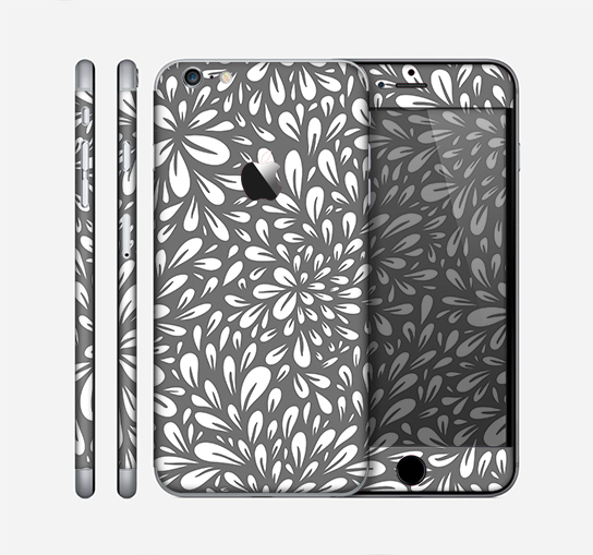 The Gray & White Floral Sprout Skin for the Apple iPhone 6 Plus