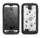 The Gray & White Large Paw Prints Samsung Galaxy S4 LifeProof Nuud Case Skin Set