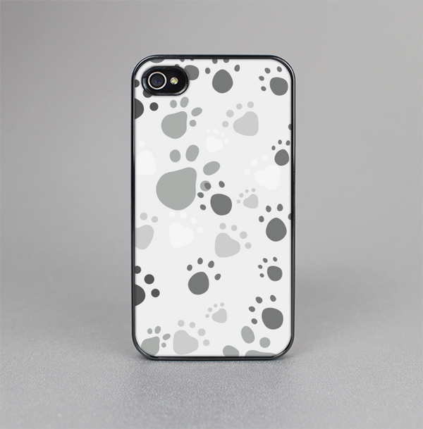 The Gray & White Large Paw Prints Skin-Sert for the Apple iPhone 4-4s Skin-Sert Case