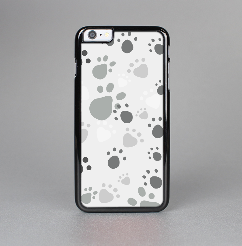 The Gray & White Large Paw Prints Skin-Sert Case for the Apple iPhone 6 Plus