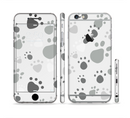 The Gray & White Large Paw Prints Sectioned Skin Series for the Apple iPhone 6s Plus