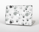 The Gray & White Large Paw Prints Skin for the Apple MacBook Air 13"