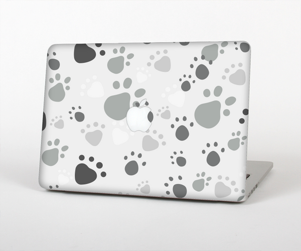 The Gray & White Large Paw Prints Skin for the Apple MacBook Pro Retina 15"