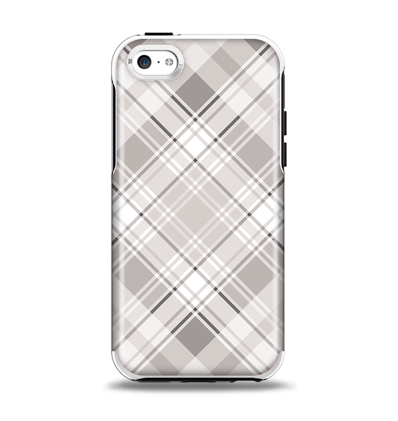 The Gray & White Plaid Layered Pattern V5 Apple iPhone 5c Otterbox Symmetry Case Skin Set