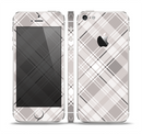The Gray & White Plaid Layered Pattern V5 Skin Set for the Apple iPhone 5