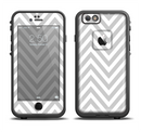 The Gray & White Sharp Chevron Pattern Apple iPhone 6/6s LifeProof Fre Case Skin Set