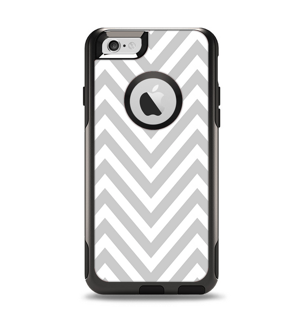 The Gray & White Sharp Chevron Pattern Apple iPhone 6 Otterbox Commuter Case Skin Set