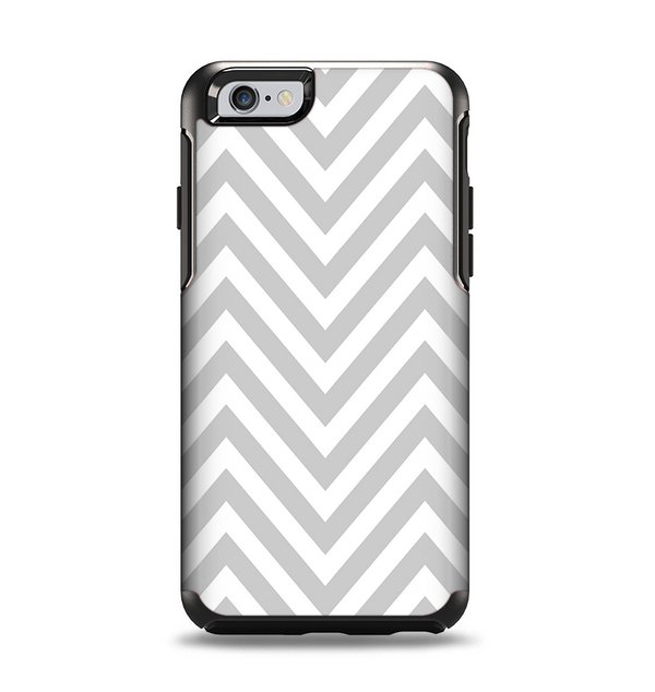 The Gray & White Sharp Chevron Pattern Apple iPhone 6 Otterbox Symmetry Case Skin Set