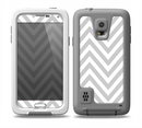 The Gray & White Sharp Chevron Pattern Skin for the Samsung Galaxy S5 frē LifeProof Case