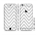 The Gray & White Sharp Chevron Pattern Sectioned Skin Series for the Apple iPhone 6s Plus