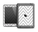 The Gray & White Sharp Chevron Pattern Apple iPad Air LifeProof Fre Case Skin Set