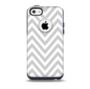 The Gray & White Sharp Chevron Pattern Skin for the iPhone 5c OtterBox Commuter Case