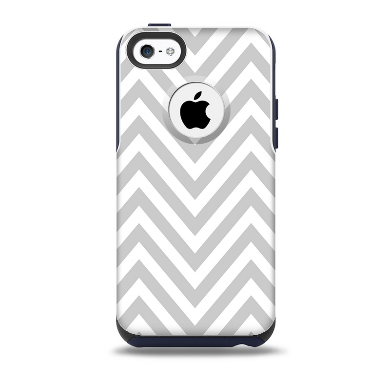 The Gray & White Sharp Chevron Pattern Skin for the iPhone 5c OtterBox Commuter Case