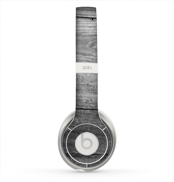 The Gray Worn Wooden Planks Skin for the Beats by Dre Solo 2 Headphones