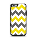 The Gray & Yellow Chevron Pattern Apple iPhone 6 Otterbox Symmetry Case Skin Set