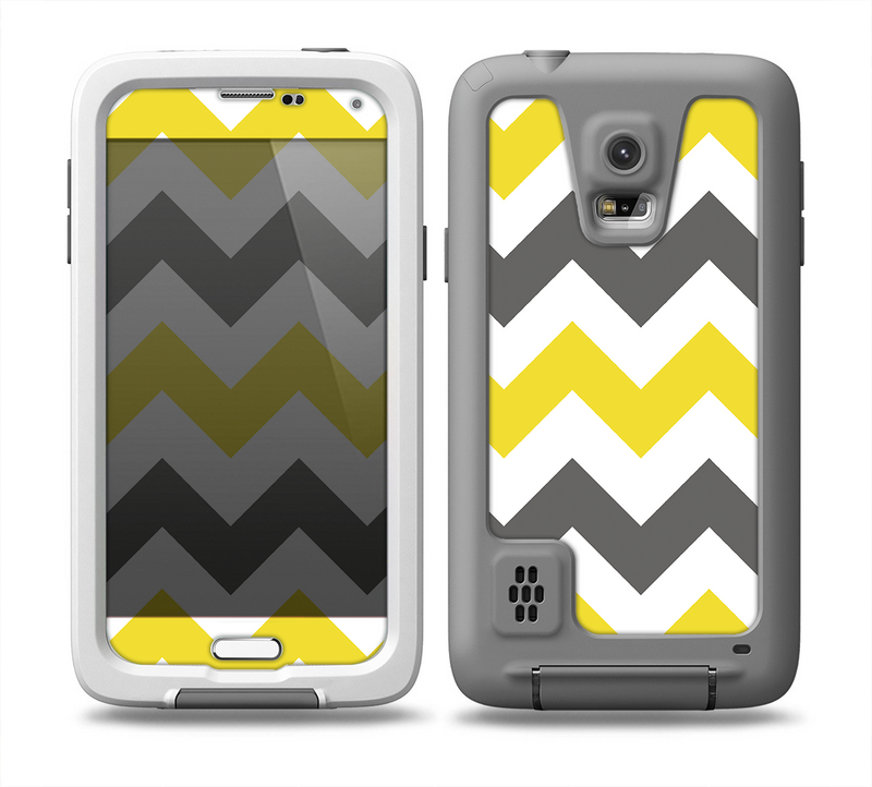The Gray & Yellow Chevron Pattern Skin Samsung Galaxy S5 frē LifeProof Case