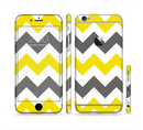 The Gray & Yellow Chevron Pattern Sectioned Skin Series for the Apple iPhone 6s Plus