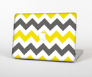 The Gray & Yellow Chevron Pattern Skin Set for the Apple MacBook Pro 15" with Retina Display
