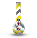 The Gray & Yellow Chevron Pattern Skin for the Beats by Dre Mixr Headphones