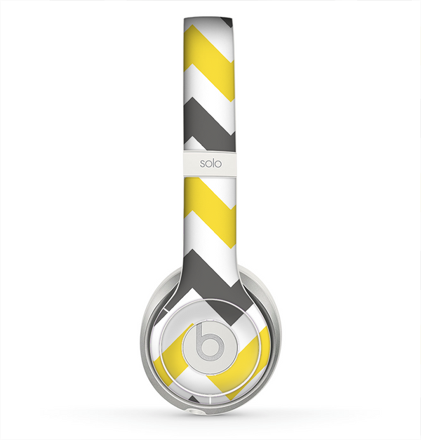 The Gray & Yellow Chevron Pattern Skin for the Beats by Dre Solo 2 Headphones
