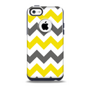The Gray & Yellow Chevron Pattern Skin for the iPhone 5c OtterBox Commuter Case