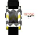 The Gray & Yellow Chevron Pattern Skin for the Pebble SmartWatch