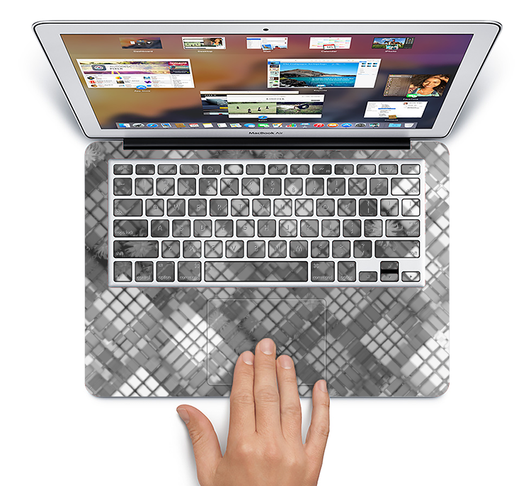 The Grayscale Layer Checkered Pattern Skin Set for the Apple MacBook Air 13"