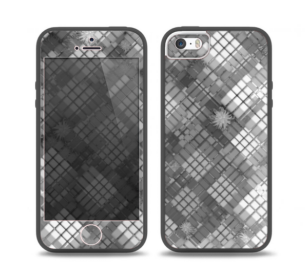 The Grayscale Layer Checkered Pattern Skin Set for the iPhone 5-5s Skech Glow Case