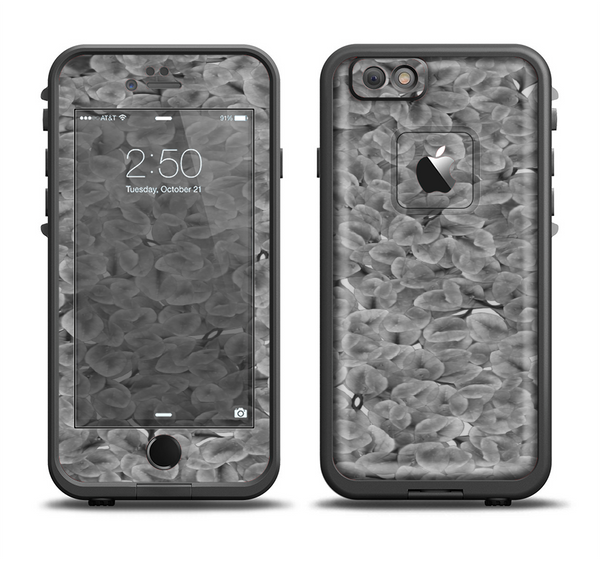 The Grayscale Flower Petals Apple iPhone 6 LifeProof Fre Case Skin Set