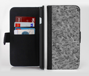 The Grayscale Flower Petals Ink-Fuzed Leather Folding Wallet Credit-Card Case for the Apple iPhone 6/6s, 6/6s Plus, 5/5s and 5c