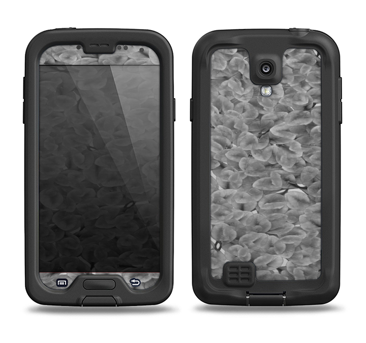 The Grayscale Flower Petals Samsung Galaxy S4 LifeProof Fre Case Skin Set