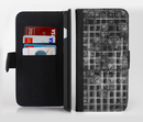 The Grayscale Lattice and Flowers Ink-Fuzed Leather Folding Wallet Credit-Card Case for the Apple iPhone 6/6s, 6/6s Plus, 5/5s and 5c