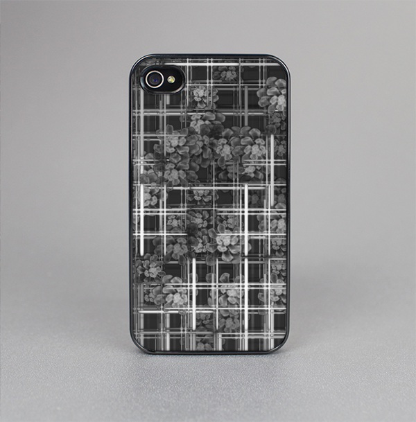 The Grayscale Lattice and Flowers Skin-Sert for the Apple iPhone 4-4s Skin-Sert Case