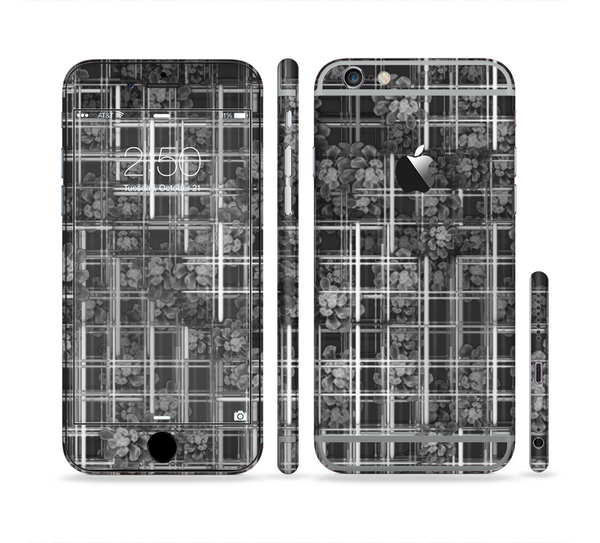 The Grayscale Lattice and Flowers Sectioned Skin Series for the Apple iPhone 6 Plus