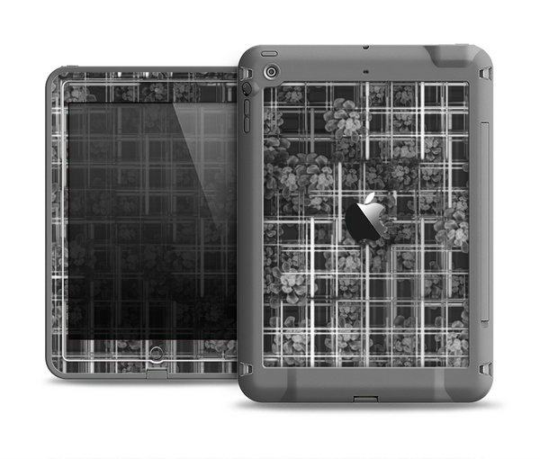 The Grayscale Lattice and Flowers Apple iPad Air LifeProof Fre Case Skin Set